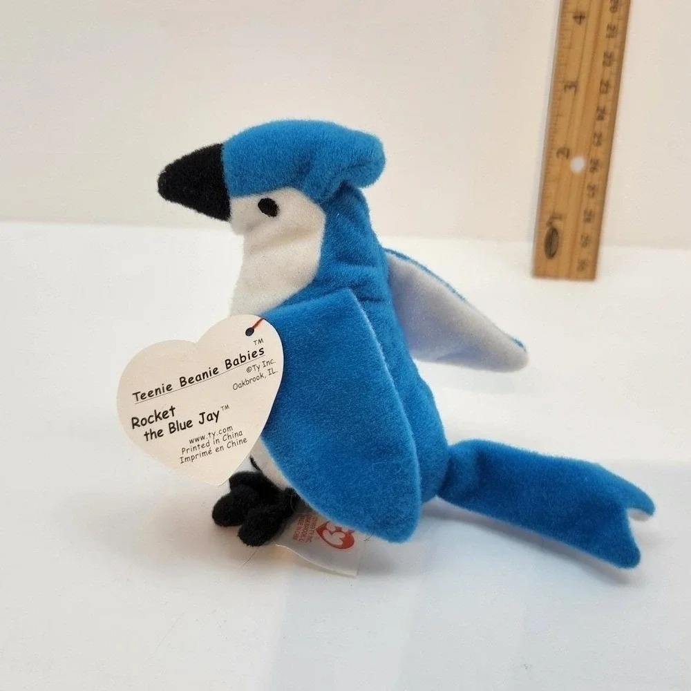 Ty Teenie Beanie Babies Rocket the Blue Jay 1999 McDonalds Plush Bird Toy
